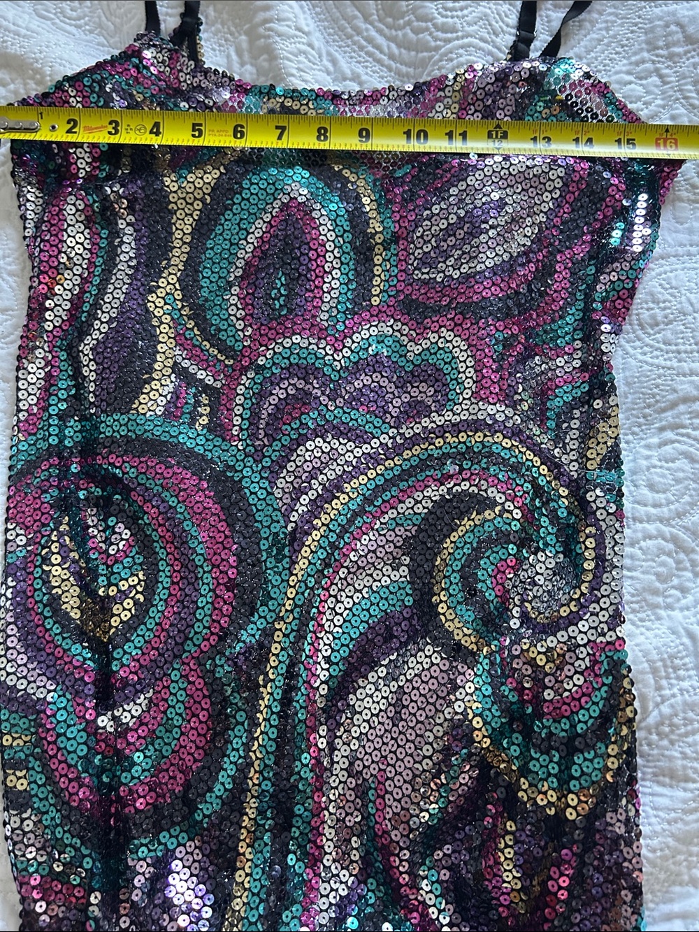 Intimately by Free People Iridescent Sequin Slip Mini Dress in Purple & Teal - Picture 10 of 11